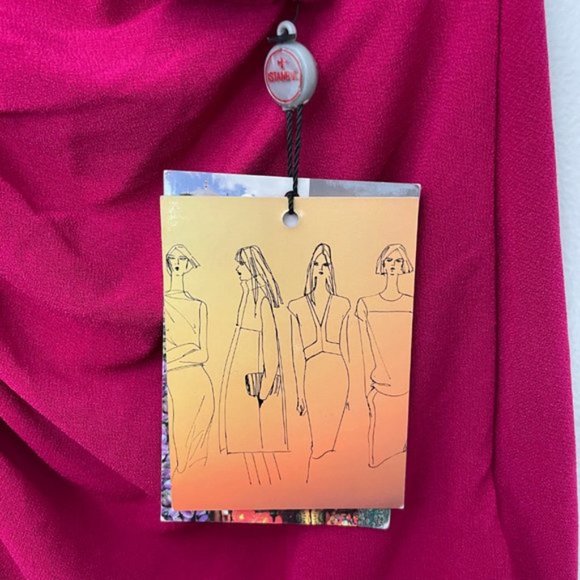 New Narciso Rodriguez DesigNation Ruched Front V-Neck Knit Top Pink Size Medium - Picture 8 of 12